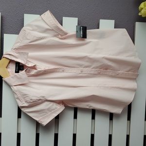 Liz Claiborne Career Short Sleeve Shirt Size S (Light Pink)